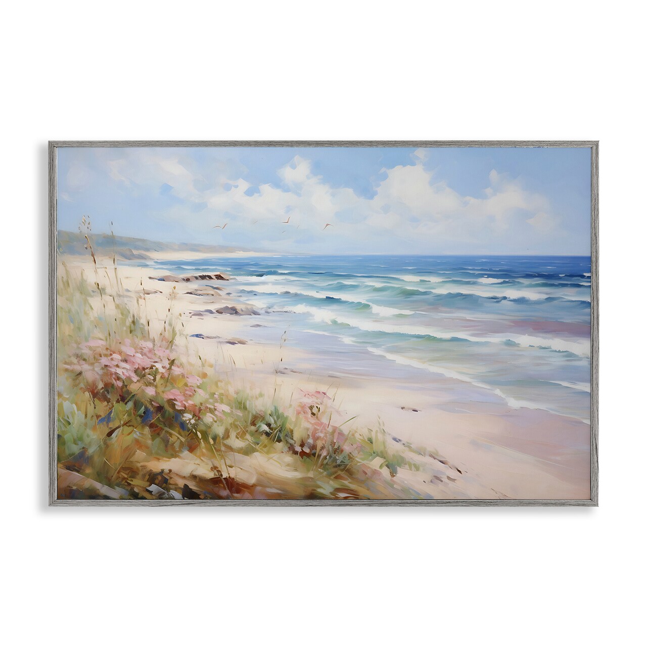 Stupell Industries Summer Coastal Waves Framed Giclee Wall Art Design by Franklyn Gregory